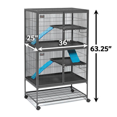 MidWest Homes for Pets Ferret Nation Double Multi Level Habitat Cage w/ Ramps