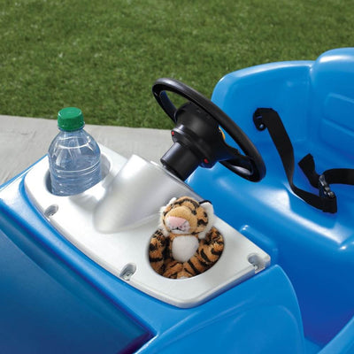 Step2 Whisper Ride II Kids Push Ride-On Car Buggy w/ Pull Handle and Horn, Blue