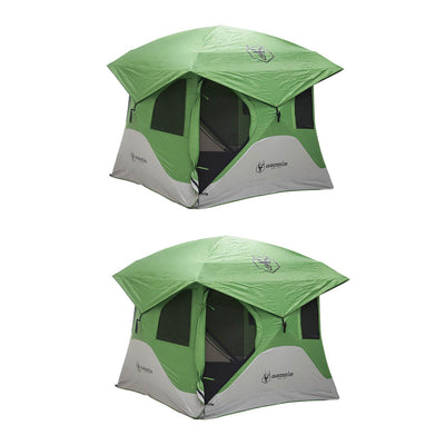 Gazelle Tents T3 6' Heavy Duty Pop Up Hub 3 Person Outdoor Camping Tent (2 Pack)
