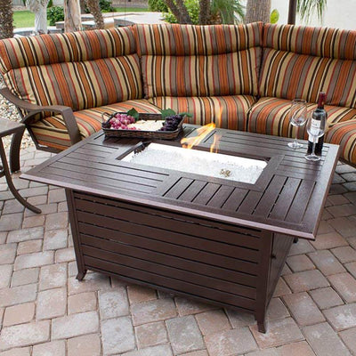 AZ Patio Heaters Outdoor Square Patio Fireplace Fire Pit Table, Rustic Bronze