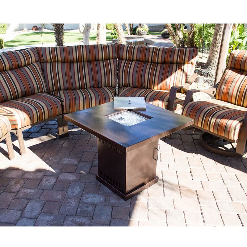 AZ Patio Heaters 30 Inch Conventional Outdoor Propane Fire Pit, Hammered Bronze - VMInnovations
