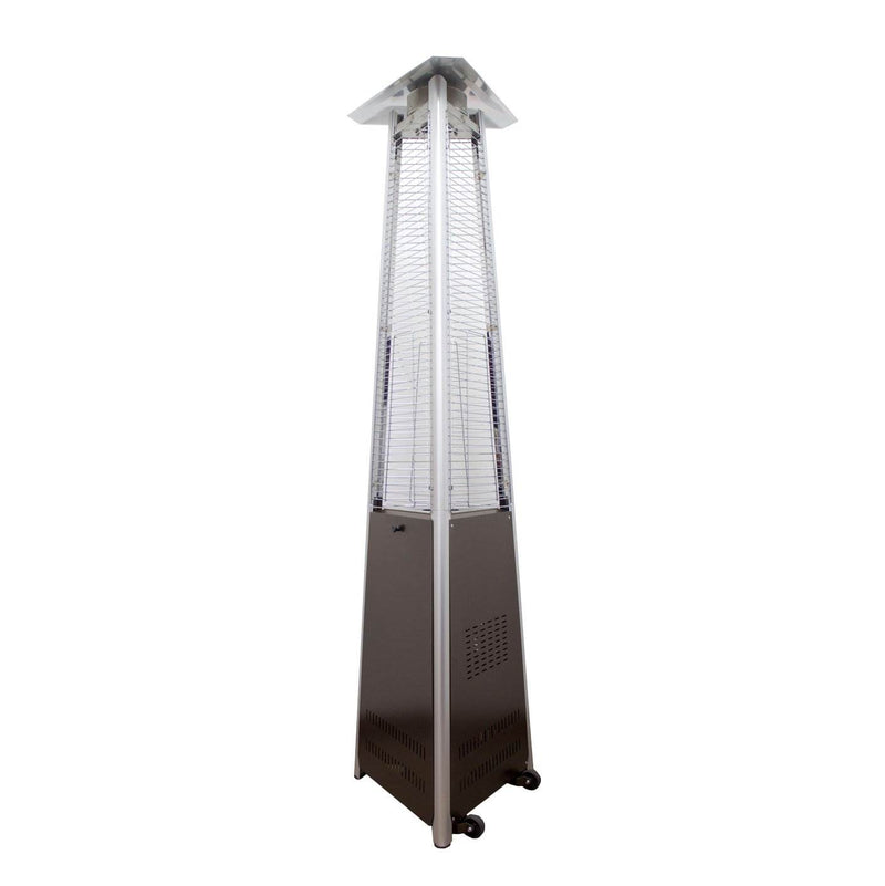 AZ Patio Heaters Tall Triangle Glass Tube Liquid Propane Heater, Hammered Bronze