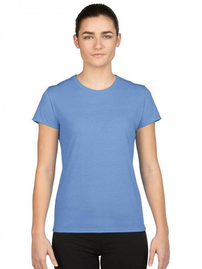 Gildan Classic Mens S Shirt, Charcoal + Missy Fit Womens XS Shirt, Carolina Blue