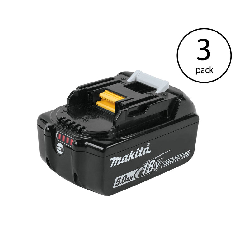 Makita 18 Volt LXT Impact Resistant Charging Lithium Ion 5.0Ah Battery (3 Pack)