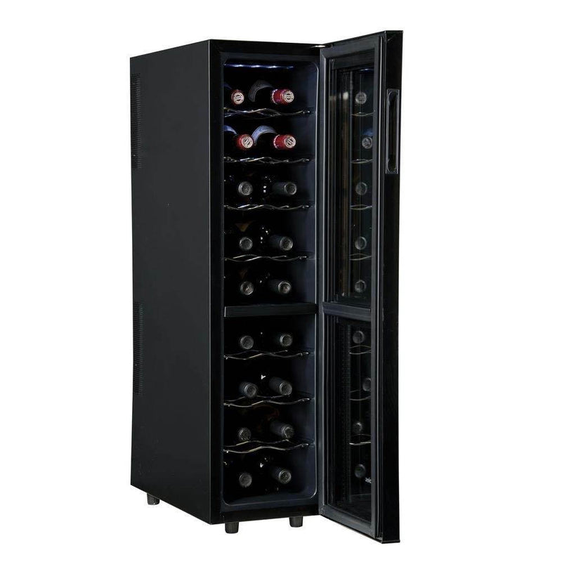 Haier 18 Bottle Dual Zone Curved Glass Door Wine Cellar Refrigerator (2 Pack)