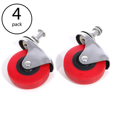 Torin Big Red Replacement Swivel Creepers Caster 2.5" Wheels with Posts (4 Pack)