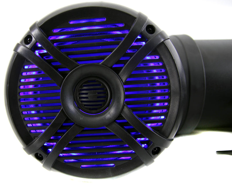 Q Power 500W Marine Bluetooth ATV Speaker System with LED Lights (2 Pack)