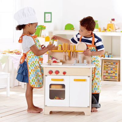 Hape Gourmet Kitchen Kid's Wooden Play Pretend Kitchen with Dishes & Utensils - VMInnovations