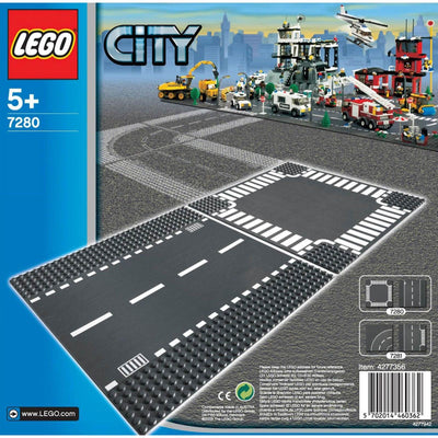 LEGO 7280 City Base Street Road Straight and Crossroad Platforms, Gray (2 Pack)