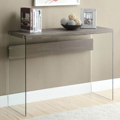 Monarch Contemporary Glass Accent Console Table & Glass End Tables, Dark Taupe