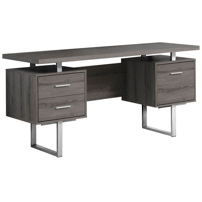 Monarch 60" Contemporary Modern Home Office Study Computer Desk, Taupe (2 Pack)