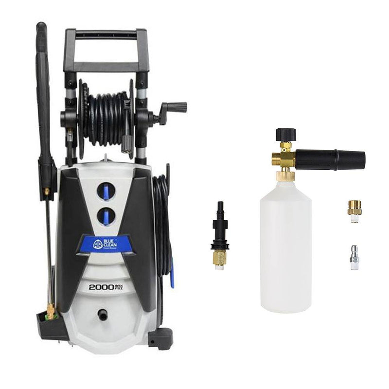 AR Blue Clean 2000 PSI 1.4 GPM Electric Pressure Washer and Foamer Cannon Kit