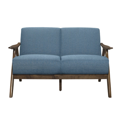 Lexicon 1138BU-2 Damala Collection Retro Inspired Love Seat Couch, Blue
