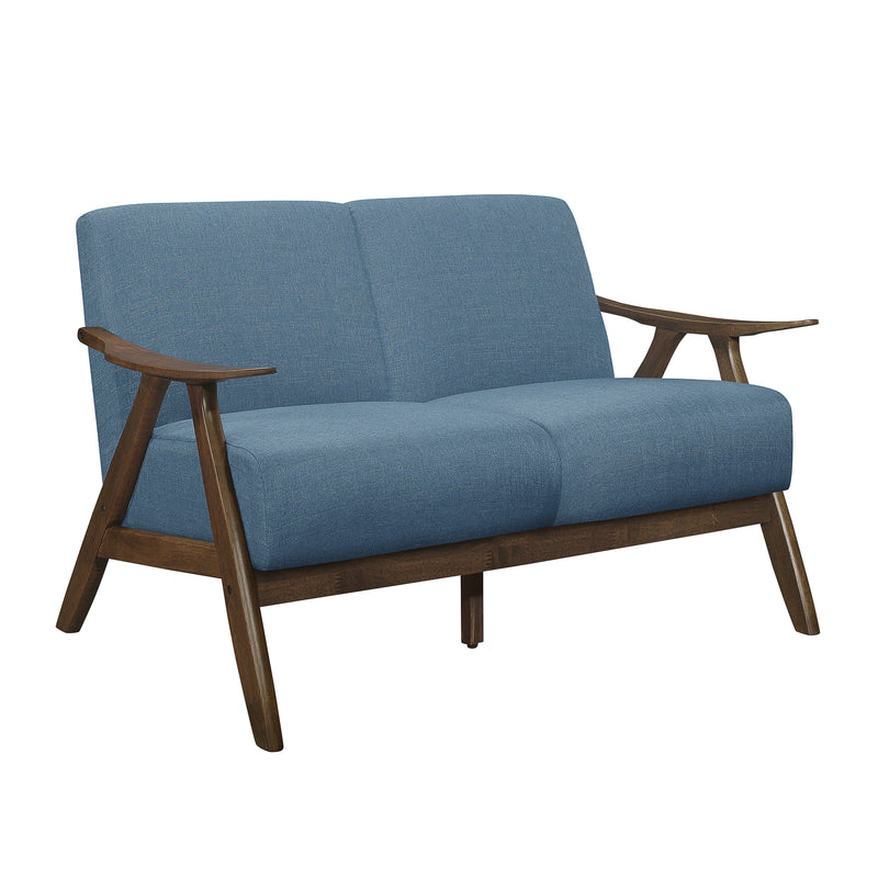 Lexicon 1138BU-2 Damala Collection Retro Inspired Love Seat Couch, Blue