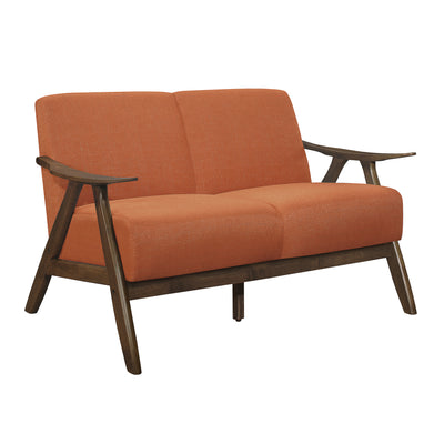Lexicon 1138RN-2 Damala Collection Retro Inspired Love Seat Couch, Orange