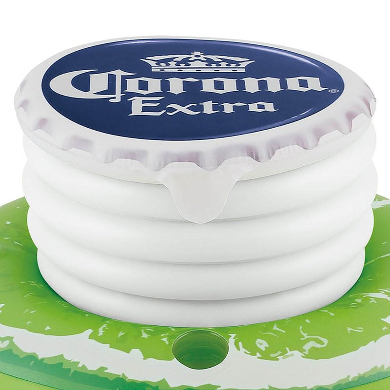 Corona 30" Inflatable Bottle Cap and Lime Floating Cooler w/Cup Holders (2 Pack)