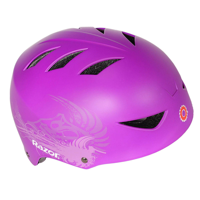 Razor 2 Cool Child Kids 5-8 Years Adjustable Bike Skate Helmet, Purple (2 Pack)