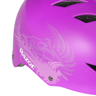 Razor 2 Cool Child Kids 5-8 Years Adjustable Bike Skate Helmet, Purple (2 Pack)