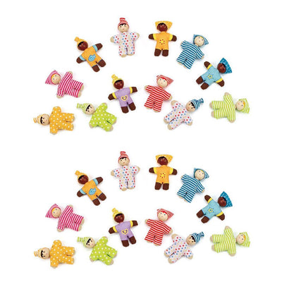 Hape Kids Happy Babies Toddler Pocket Pretend Play Fabric Doll Toy Set of 24