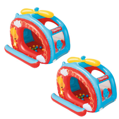 Fisher Price 54" x 44" Inflatable Helicopter Vinyl Kids Play Ball Pit (2 Pack)