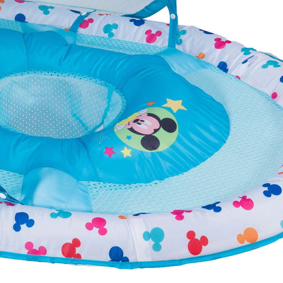 SwimWays Inflatable Infant Baby Pool Float w/ Canopy, Mickey Mouse (2 Pack)