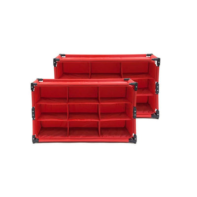 Origami 9 Cube Stackable Foldable Home Storage Organizer Shelf, Red (12 Pack)
