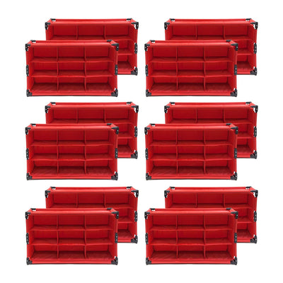 Origami 9 Cube Stackable Foldable Home Storage Organizer Shelf, Red (12 Pack)