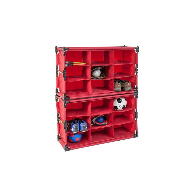 Origami 9 Cube Stackable Foldable Home Storage Organizer Shelf, Red  (24 Pack)
