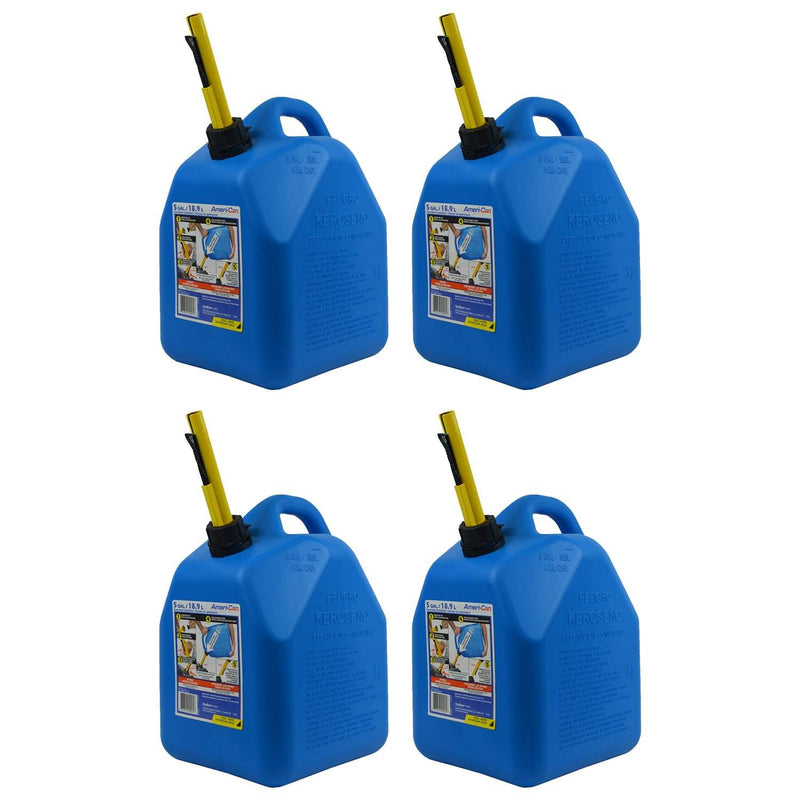 Scepter 5 Gal EPA Certified Ameri Can Kerosene Can w/ Spill Proof Spout (4 Pack)