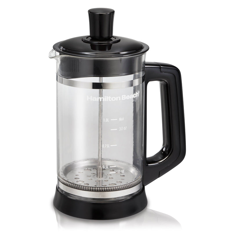 Hamilton Beach 1 Liter Glass Pitcher French Press with Cocoa Attachment (2 Pack)