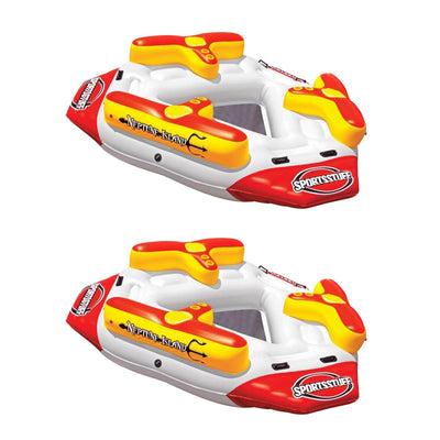 Sportsstuff Neptune Island 6 Person Inflatable River Float & Lounge Raft (2 Pack)