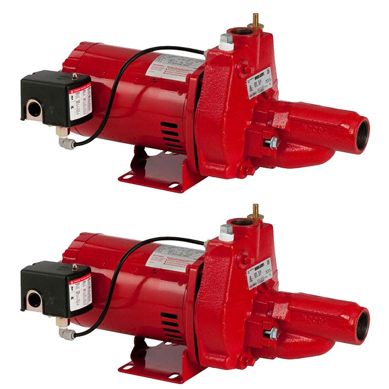 Red Lion RJC-100 1HP Cast Iron Convertible Jet Pump with Injector Kit (2 Pack)