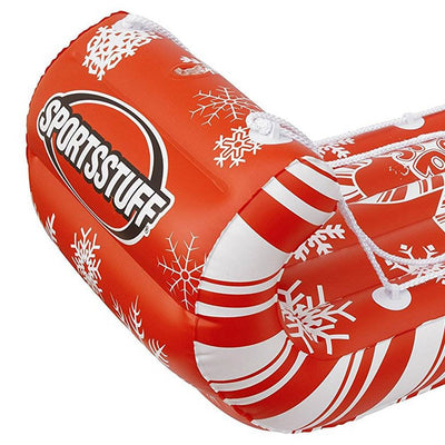 Sportsstuff Giant Inflatable Candy Cane Cruiser Snow Tube Raft Sled (6 Pack)