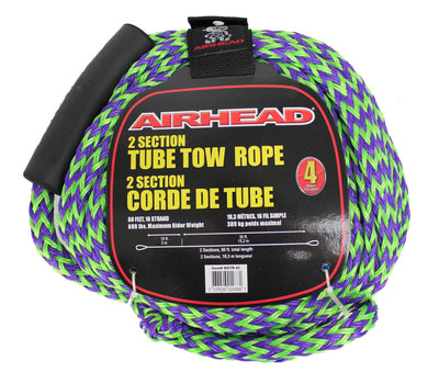 Airhead Boat 2 Section Tube 50-60 Foot Tow Rope for 4 Rider Towables (6 Pack)