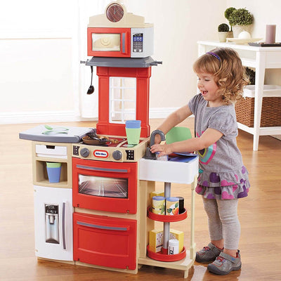 Little Tikes Cook 'n Store Kitchen Pretend Play Cooking Toy Set, Red (2 Pack)
