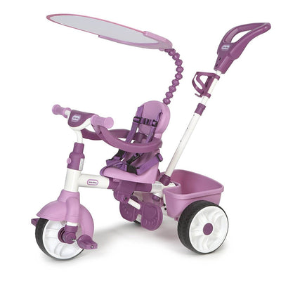Little Tikes 4 in 1 Basic Parent Push Kid Powered Adjustable Trike Pink (2 Pack)