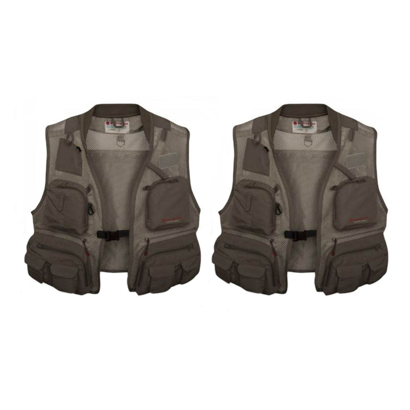 Redington First Run Fly Fishing Fast Wicking Vest with Pockets, 2XL/3XL (2 Pack)