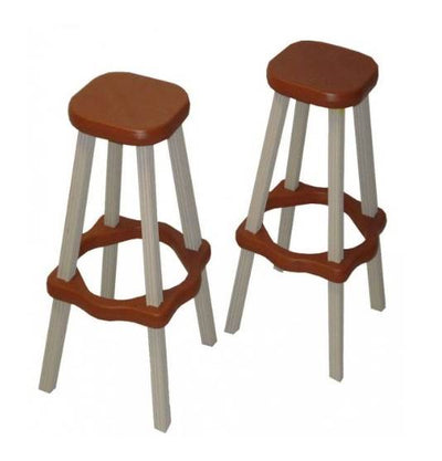Leisure Accents 26" Tall Barstool Set Outdoor Indoor Redwood/Gray (4 Pack)