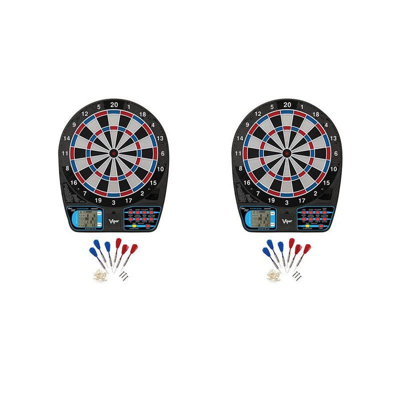 Viper 15.5 Inch Battery Operated Electronic Soft Tip Dartboard w/ Darts (2 Pack)