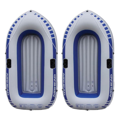 Airhead 2 Person Lake River Pond Fishing Water Raft Inflatable Boat (2 Pack)