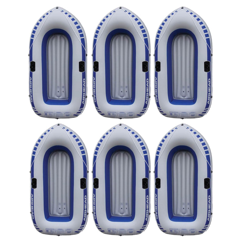 Airhead 2 Person Lake River Pond Fishing Water Raft Inflatable Boat (6 Pack)