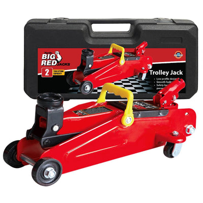 Torin Big Red 2 Ton Hydraulic Swivel Trolley Floor Jack with Carry Case (2 Pack)