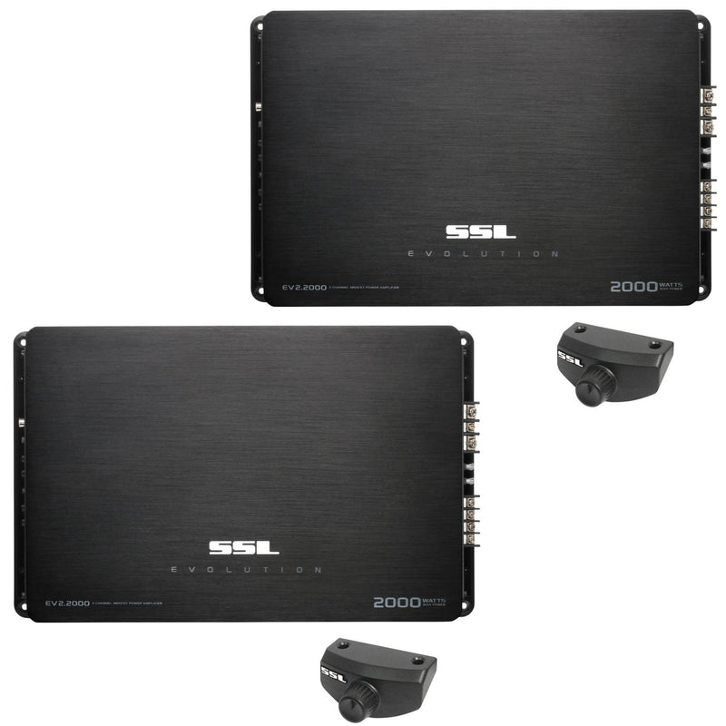 SoundStorm 2000W 2 Channel Car Power Amplifier Stereo Amp SSL & Remote (2 Pack)