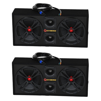 Q Power Chuchero Dual Pre Loaded 10" Speaker Sub Box Enclosure w/ Cable (2 Pack)