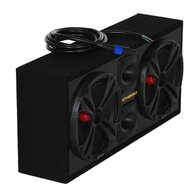 Q Power Chuchero Dual Pre Loaded 10" Speaker Sub Box Enclosure w/ Cable (2 Pack)
