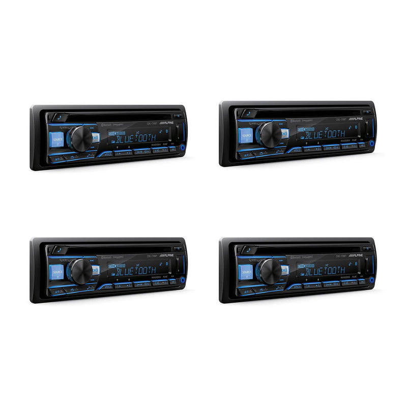 Alpine 200W Advanced Bluetooth CD/USB/MP3 Car Audio Stereo Receiver (4 Pack)