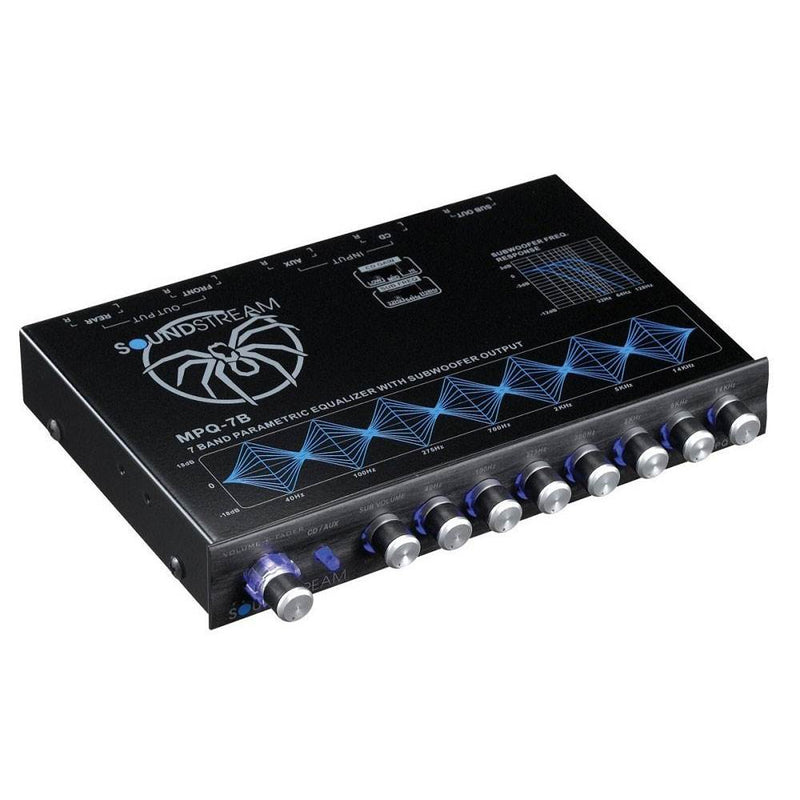 SoundStream MPQ-7B 7 Band 1/2 DIN Equalizer w/ Subwoofer Level Control (2 Pack)