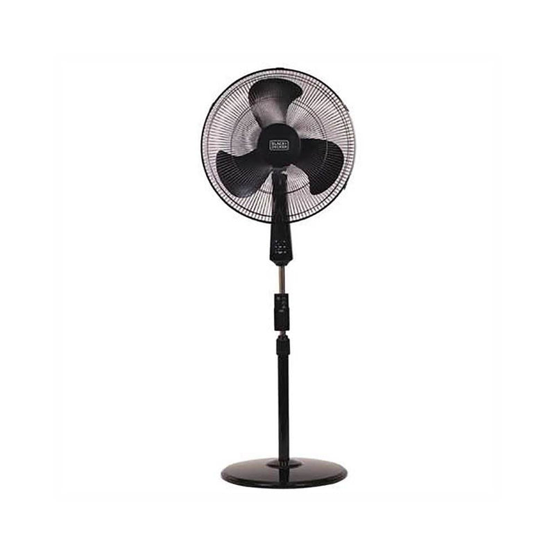 Black and Decker 18 Inch Oscillating Adjustable Stand Fan with Remote, Black