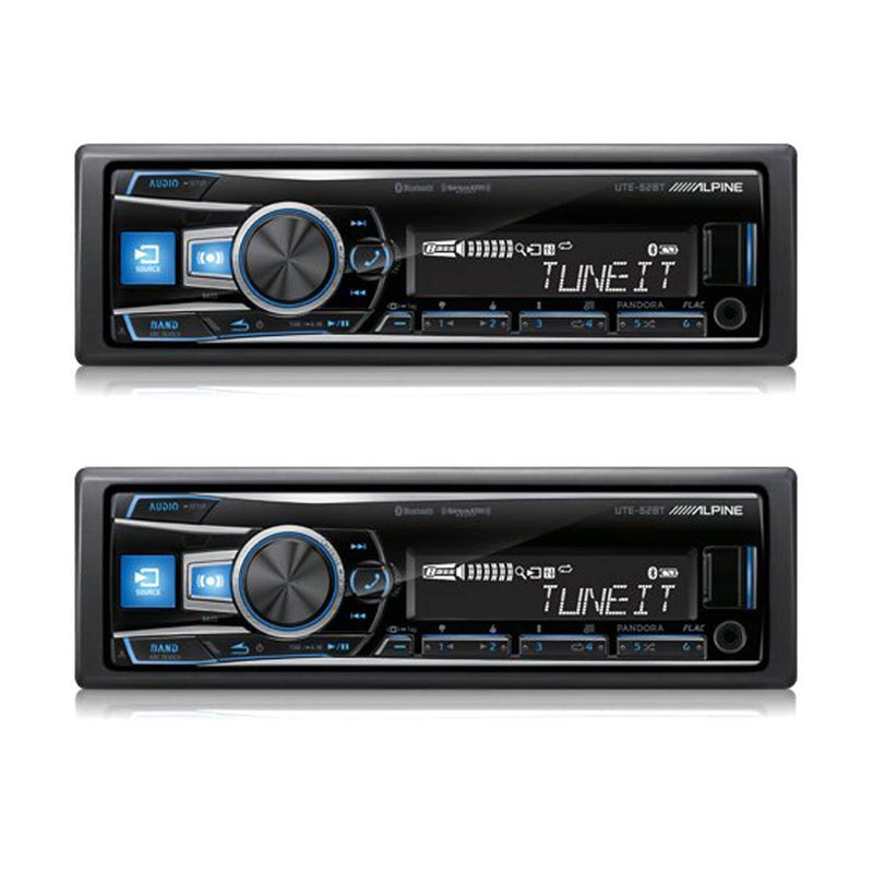 Alpine 1 DIN Advanced Bluetooth Mech Less Car Audio Digital Receiver (2 Pack)