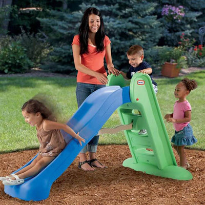 Little Tikes 5 Foot Easy Store Play Kids Folding Outdoor Backyard Slide (2 Pack)